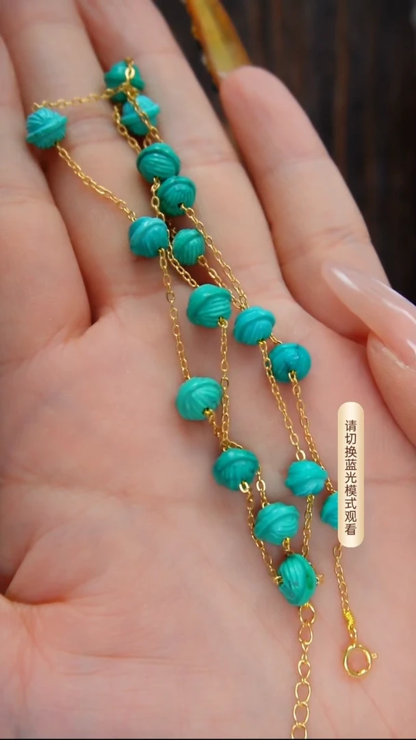 银S925镶嵌绿松石项链多样性发货一件