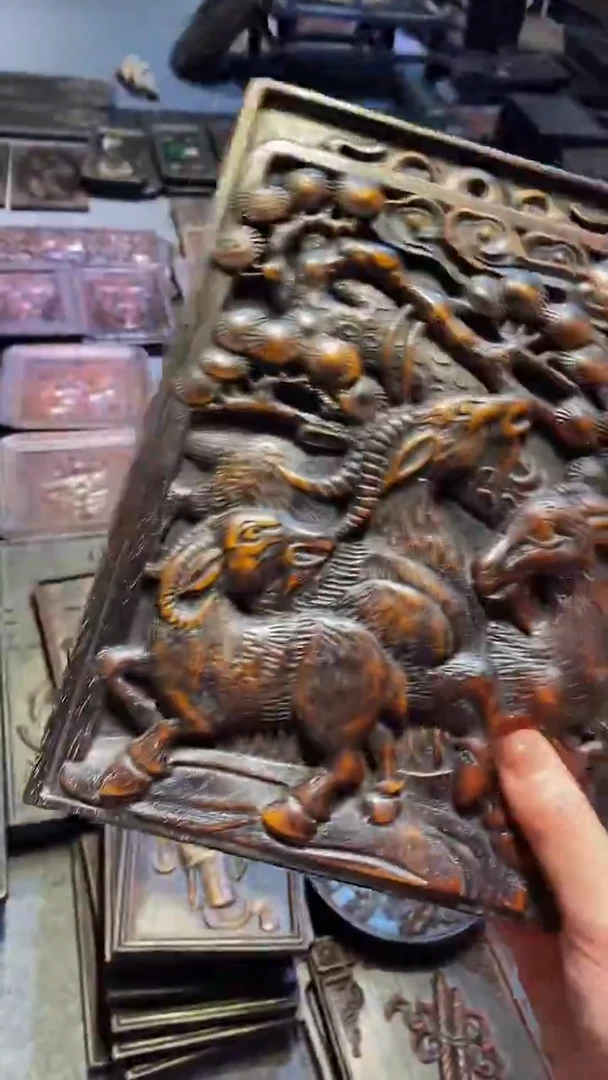 木紫檀雕刻板一物一拍