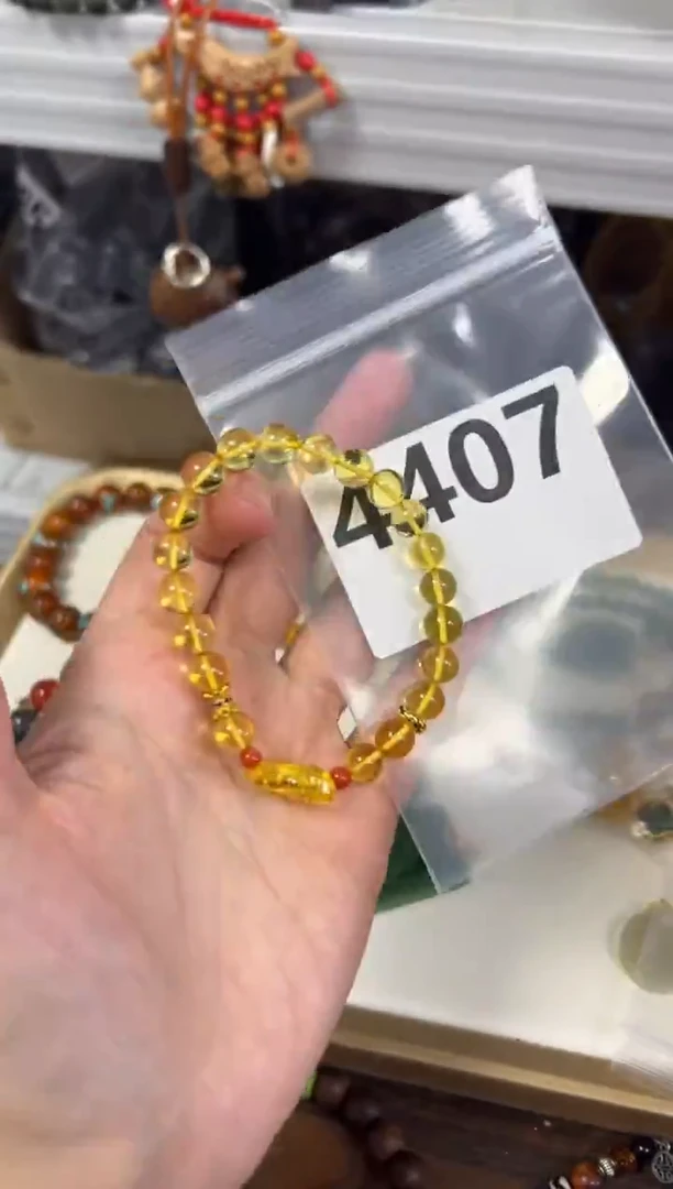 手链琥珀未镶嵌孤品金珀小熊款手链[4407]