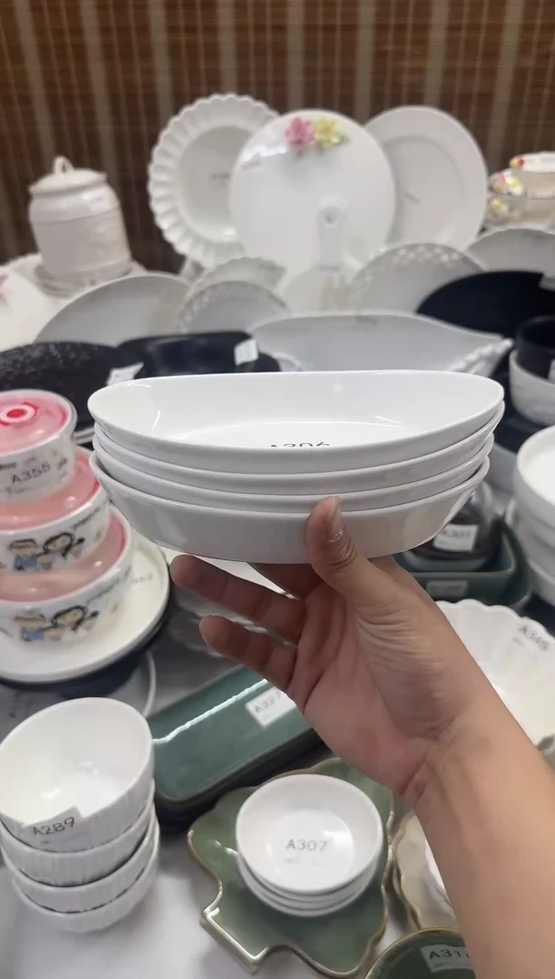 瓷【A306 4个装】7.5寸元宝盘子
