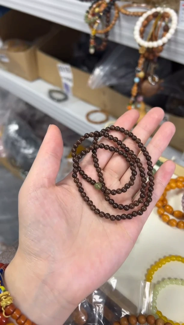 未镶嵌苏木（金丝檀）手串金丝檀木和田玉款多圈[0969]