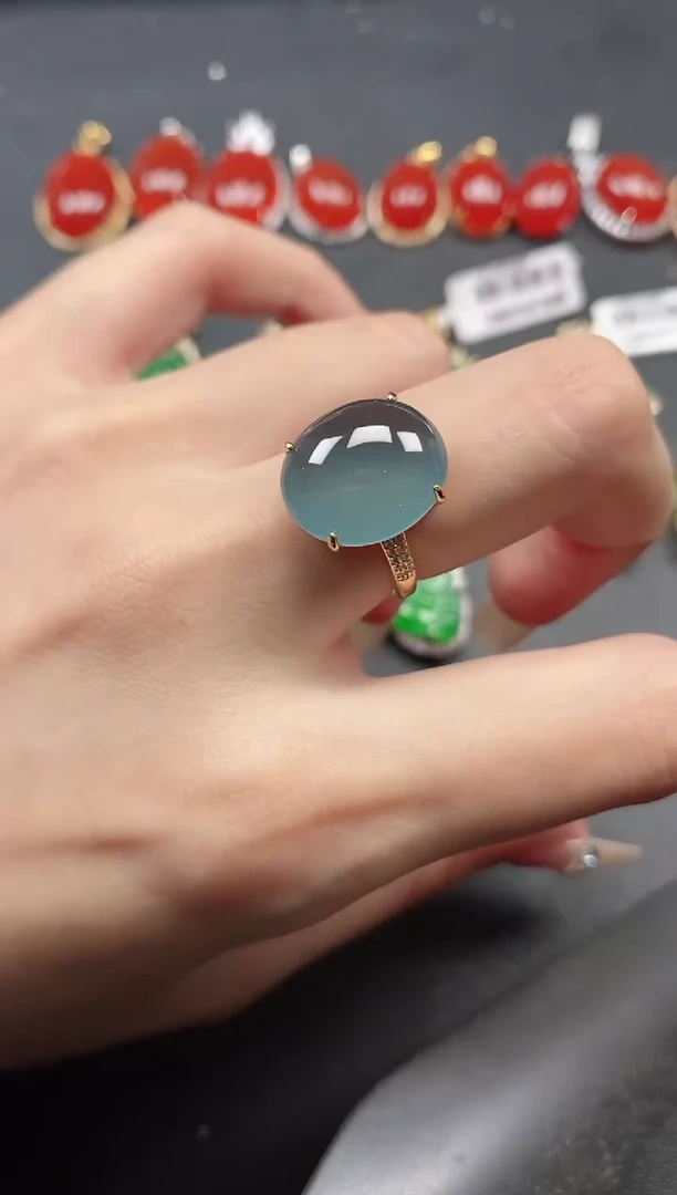 银S925镶嵌戒指翡翠51151