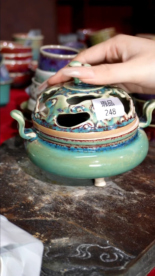 摆件精品窑变钧瓷茶器