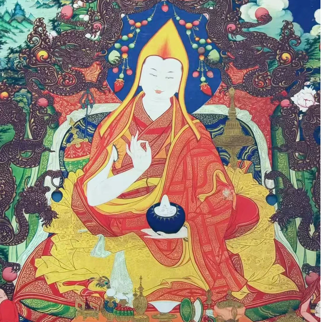 宗喀巴主题精美唐卡艺术作品  TK16028