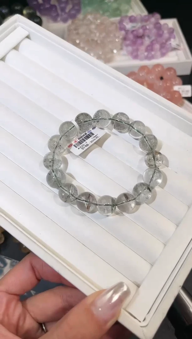 水晶手链未镶嵌多样性发一Q13绿幽灵13mm