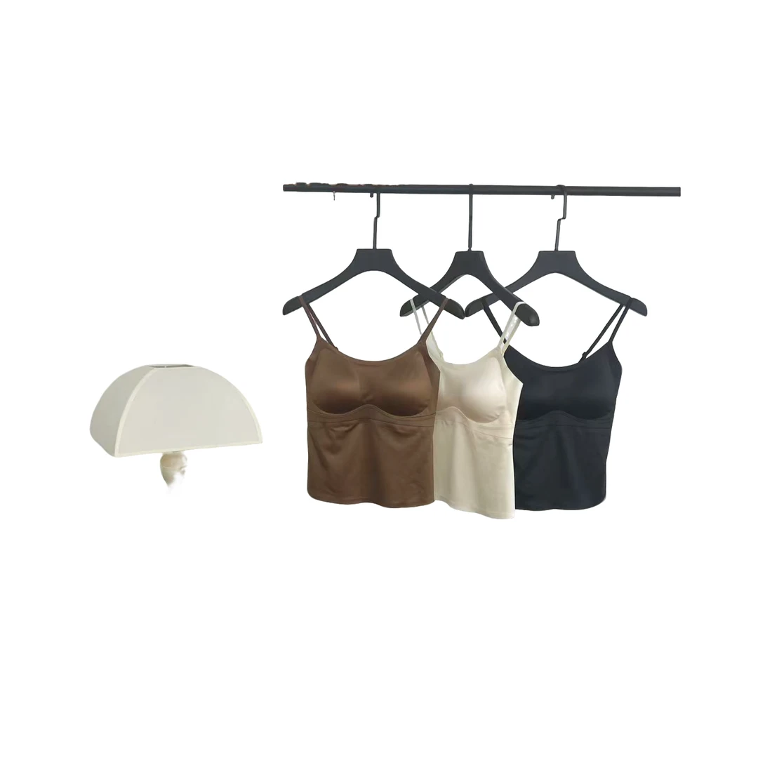 自留推荐！文胸一体打底桑蚕丝无痕带胸垫防走光外穿美背背心百搭