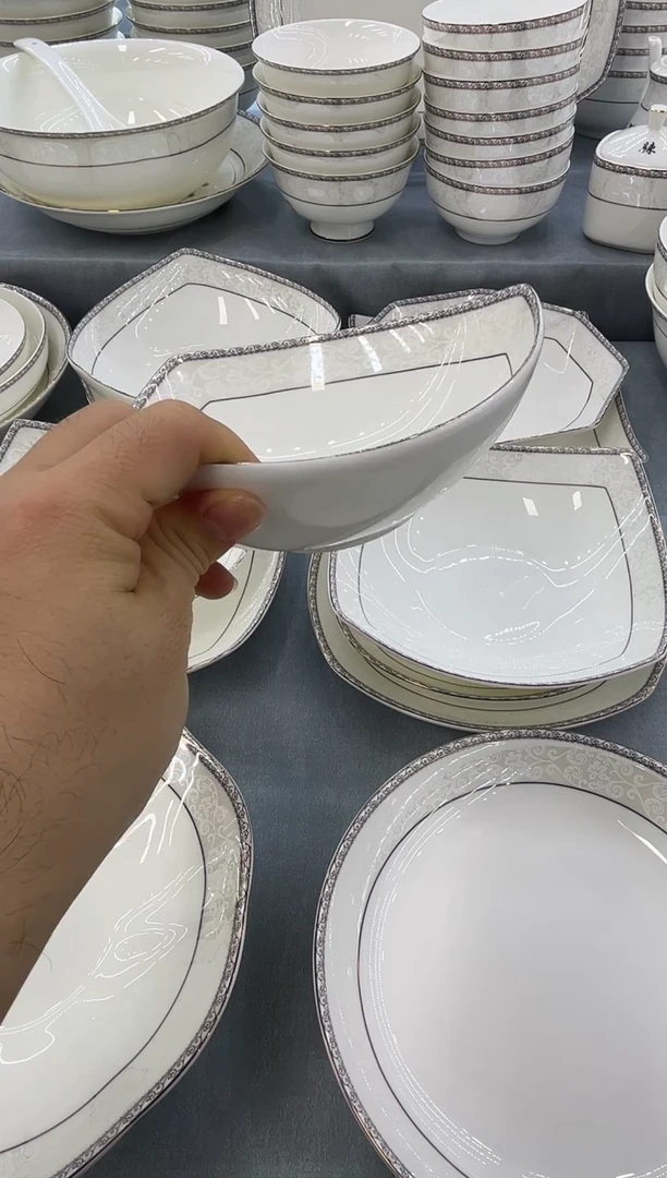 骨瓷玲珑6三角2个