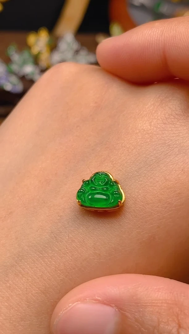 【闪购商品】翡翠吊坠(不含链)银S925镶嵌佛公潘多拉