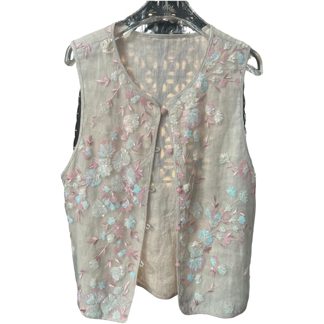 TCH轻奢新中式优雅温柔风百搭时尚气质马甲女T75A01M9041私服tch