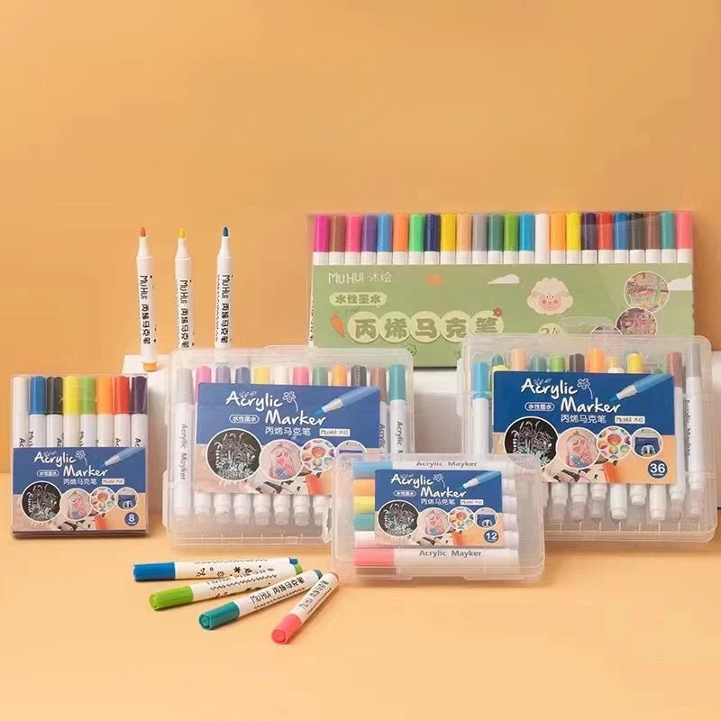 优雪36色丙烯马克笔学生有绘图专用