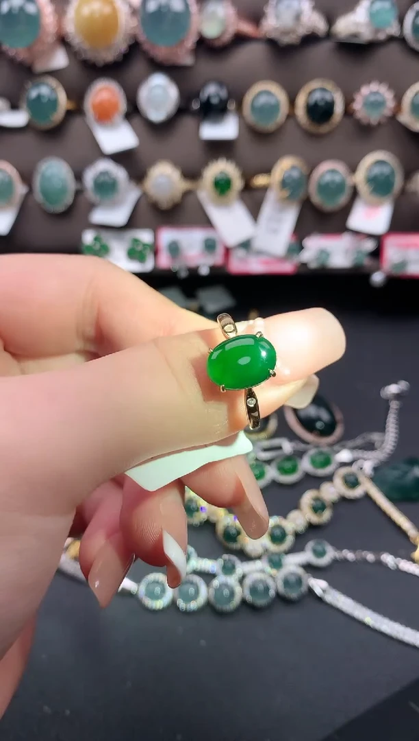 【闪购商品】翡翠戒指银S925镶嵌52141