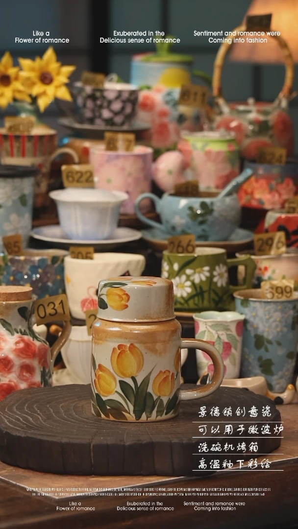 陶瓷景德镇高温釉下彩手工手绘款式