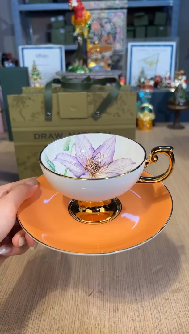 【闪购商品】杯150丽思橙釉杯碟