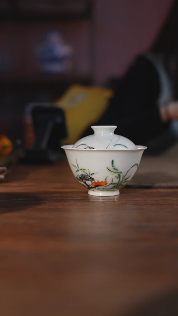 【闪购商品】杯一点堂古彩盖碗1