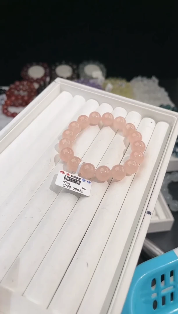 【闪购商品】水晶手链未镶嵌多样性发一西柚粉12mm