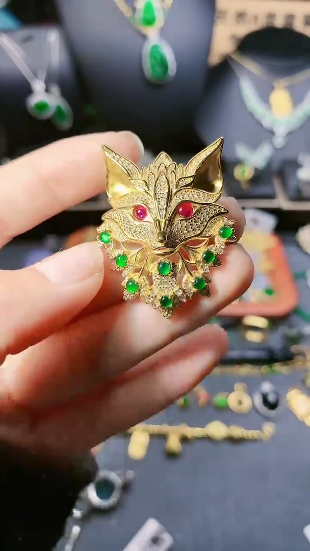【闪购商品】翡翠耳饰银S925镶嵌胸针