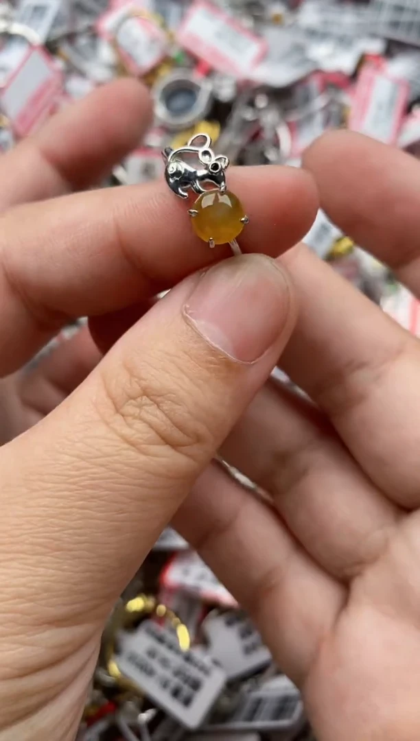 【闪购商品】翡翠戒指银S925镶嵌44444---6