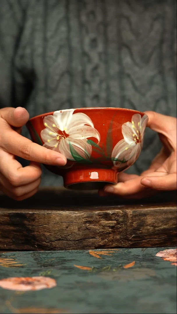 【闪购商品】杯杯釉下彩手工手绘同款陶器