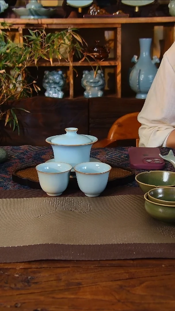 瓷片全手工马蹄盖碗，一级品
