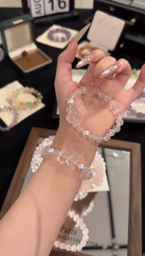 水晶手链合金Kitty粉水晶x2228