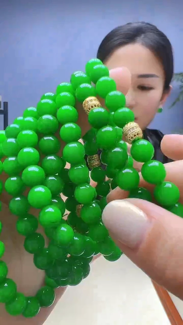 翡翠14K金镶嵌颈饰 颈饰8mm