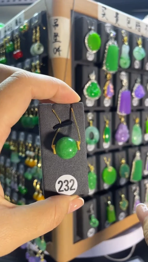 翡翠银S925镶嵌颈饰232