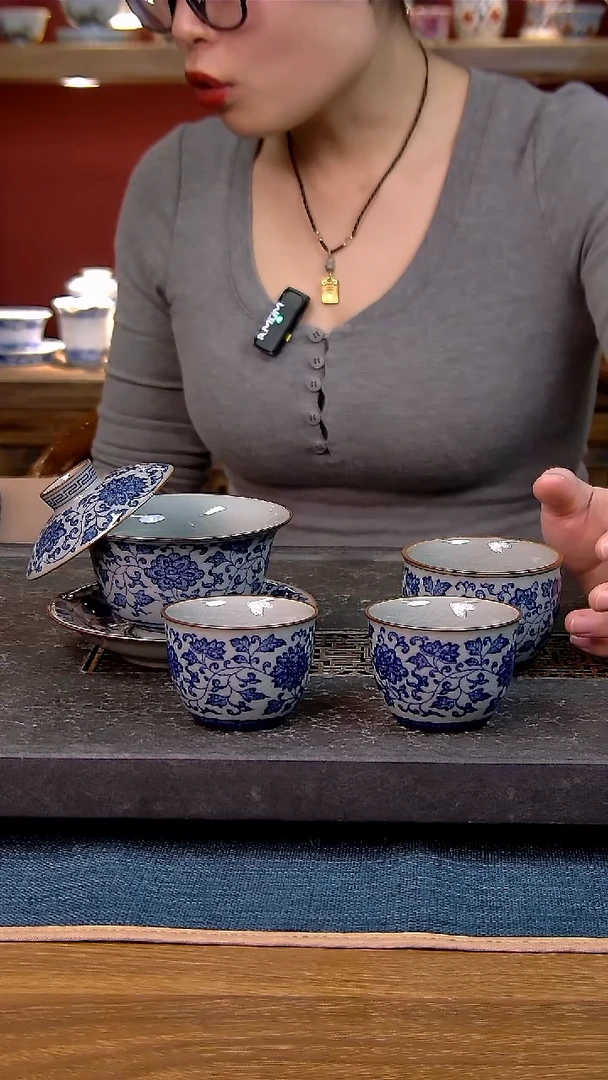 简装家用款4件套 老陶泥开片纹陶瓷茶具