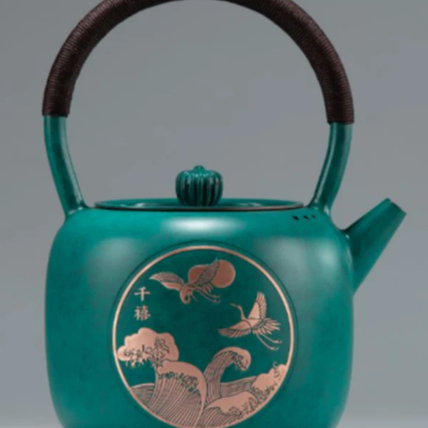 朱炳仁铜【千禧鹤鸣壶】瑞鹤手工铜壶电陶炉耐热煮茶壶茶具泡茶壶
