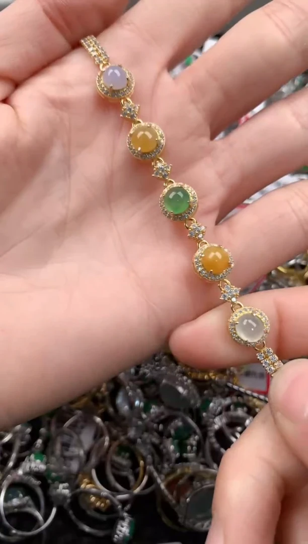 银S925镶嵌戒指翡翠2         5