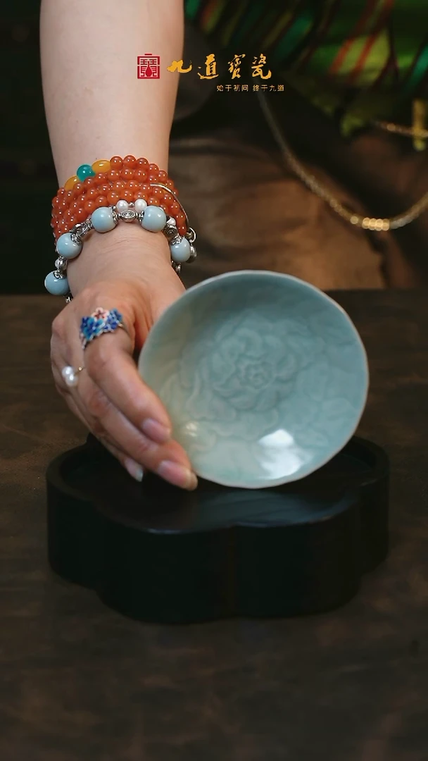 【闪购商品】W宝丰宋官窑原产地汝瓷花口碟