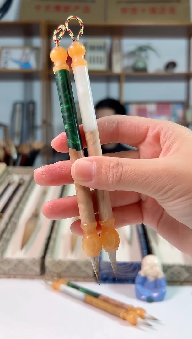 稳定绿白黄斗兼毫2.0一对