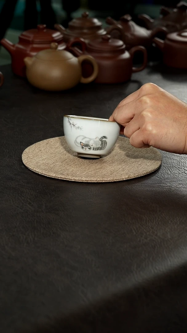 茶壶紫砂主人杯猫咪杯