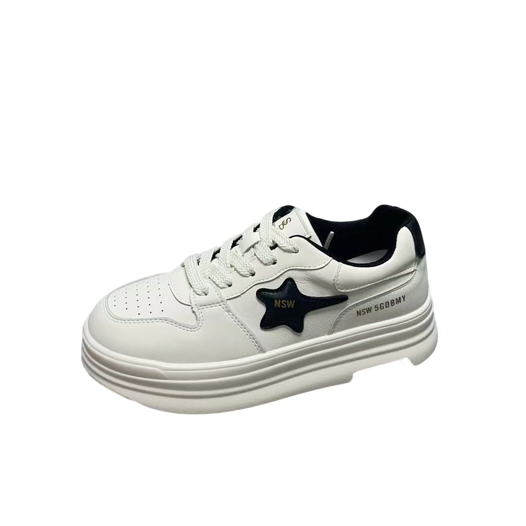 豪 3603 真皮厚底小板鞋