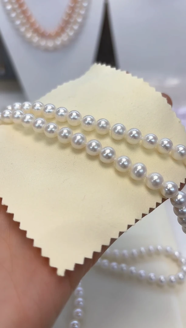【闪购商品】淡水珍珠颈饰银S925镶嵌6.5-7.5mm
