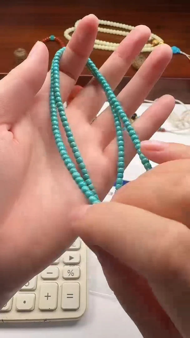 18K金镶嵌绿松石手串手串快***~手串