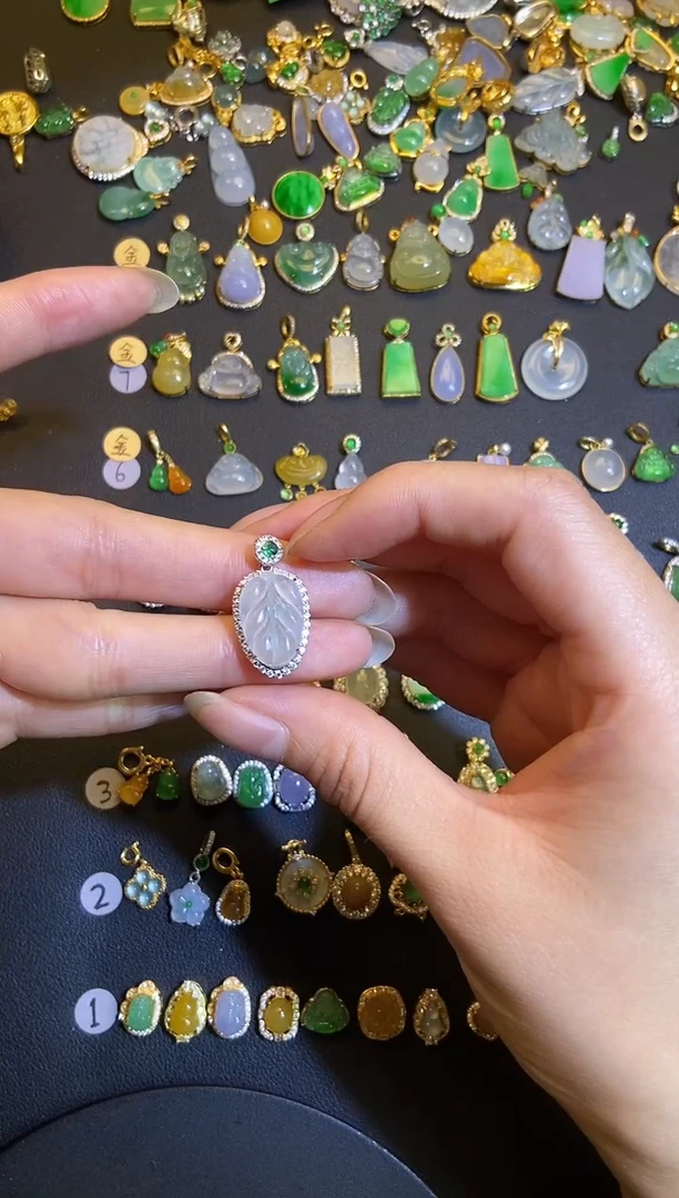 吊坠(不含链)银S925镶嵌翡翠1