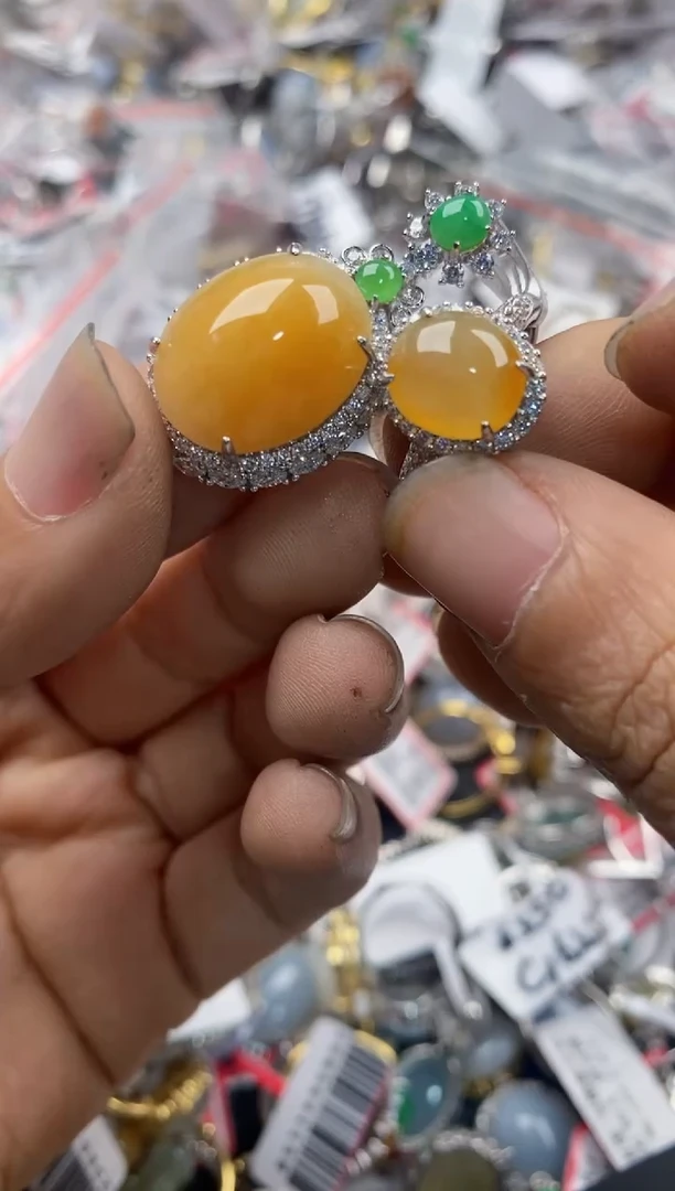 银S925镶嵌戒指翡翠11-11----10