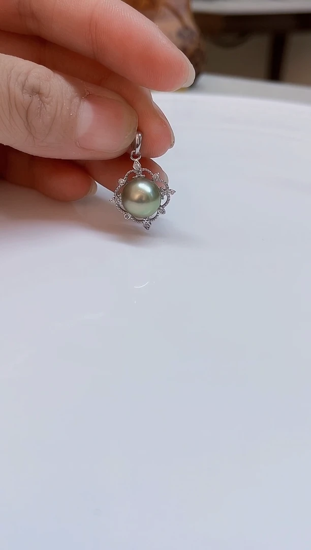 银S925镶嵌颈饰海水珍珠10mm