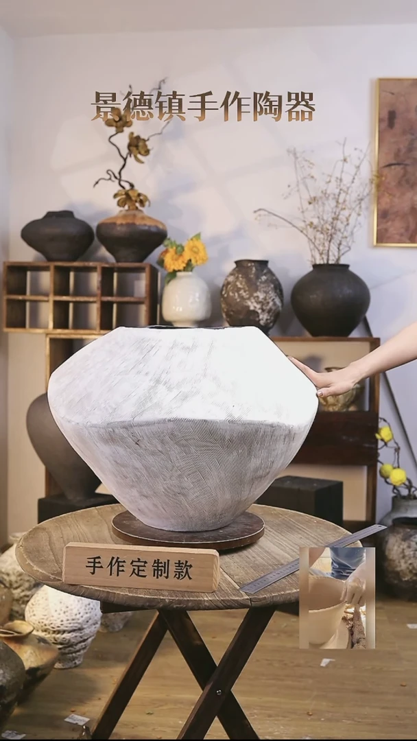 摆件景德镇高温手工陶瓷口径30高40