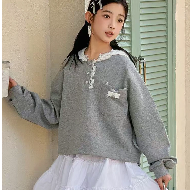 251TS08～高品质青少年女童秋季连帽卫衣