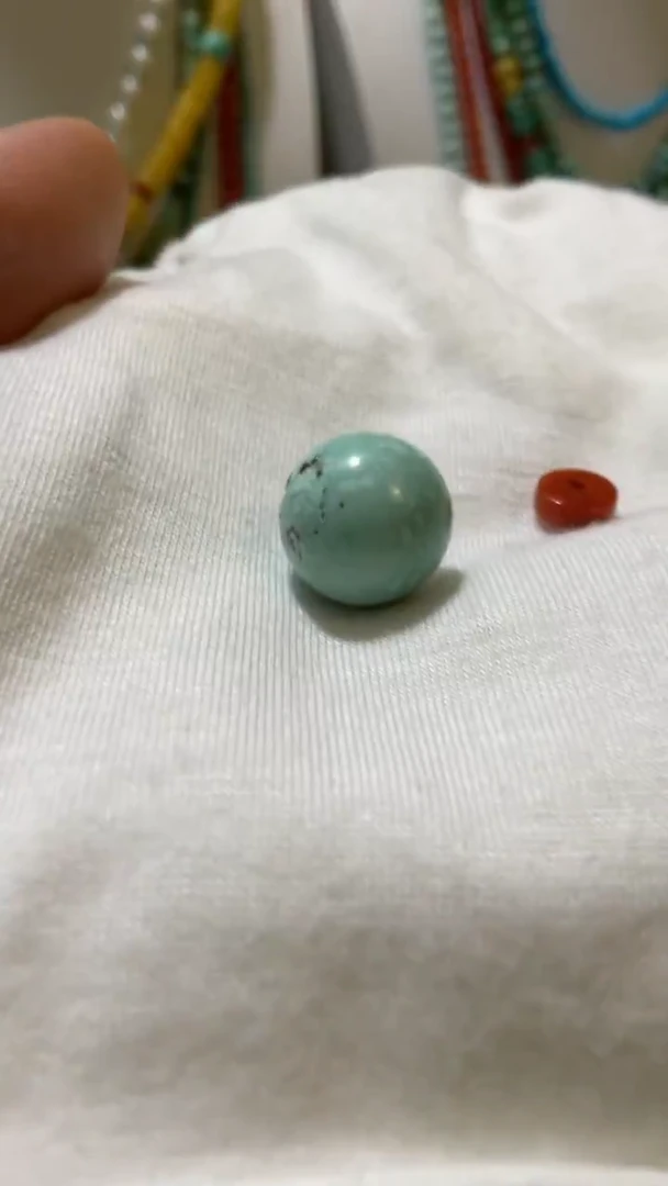 未镶嵌绿松石珠宝奇石13.3mm单珠
