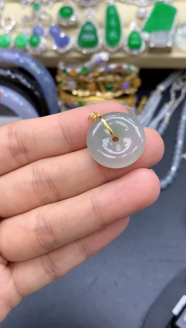 颈饰18K金镶嵌翡翠画*178-中国好珍宝