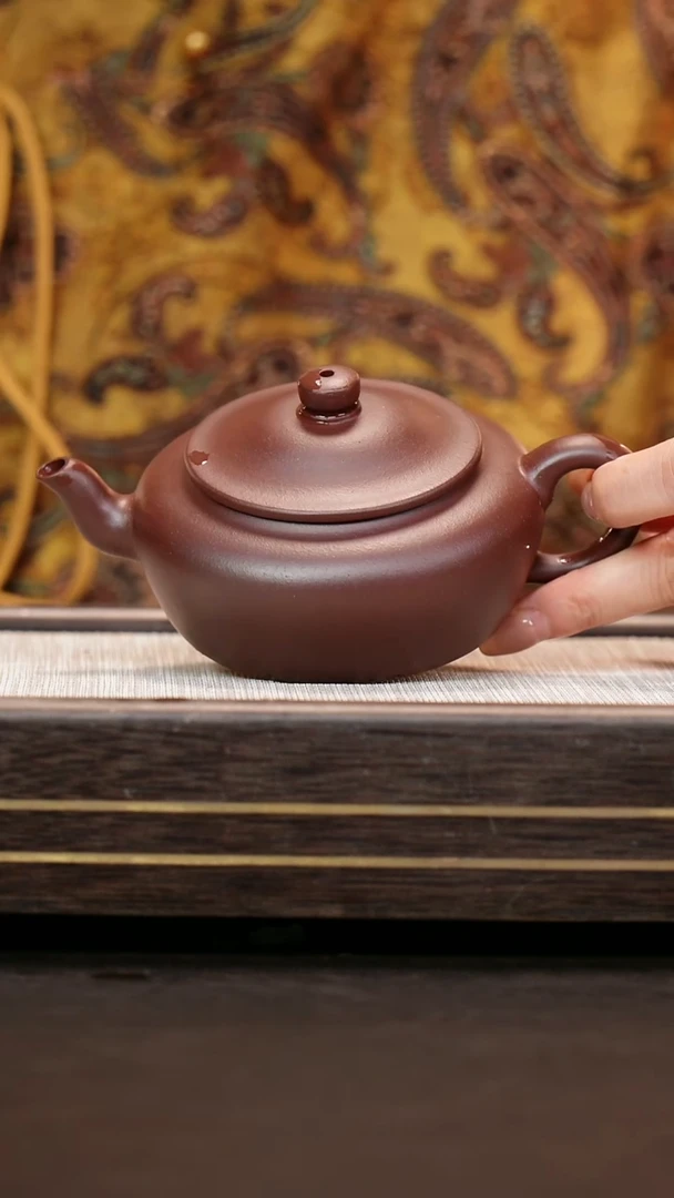 茶壶紫砂 老紫泥云根料  虚帽壶