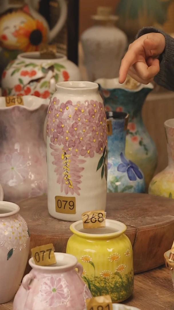 陶瓷景德镇设计师手作花器摆件侘寂风@M079@