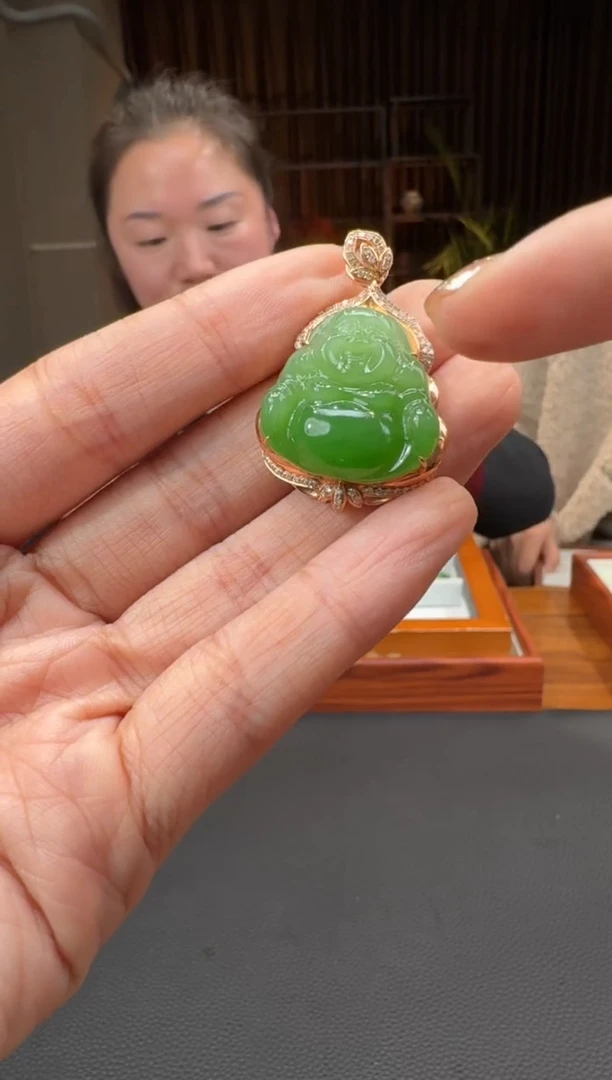 【闪购商品】和田玉17218K金镶嵌1.23赵玉