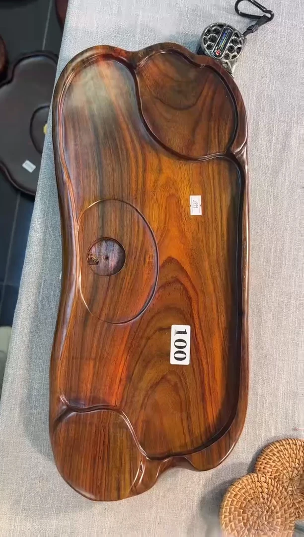 【闪购商品】交趾黄檀（大红酸枝）茶盘100