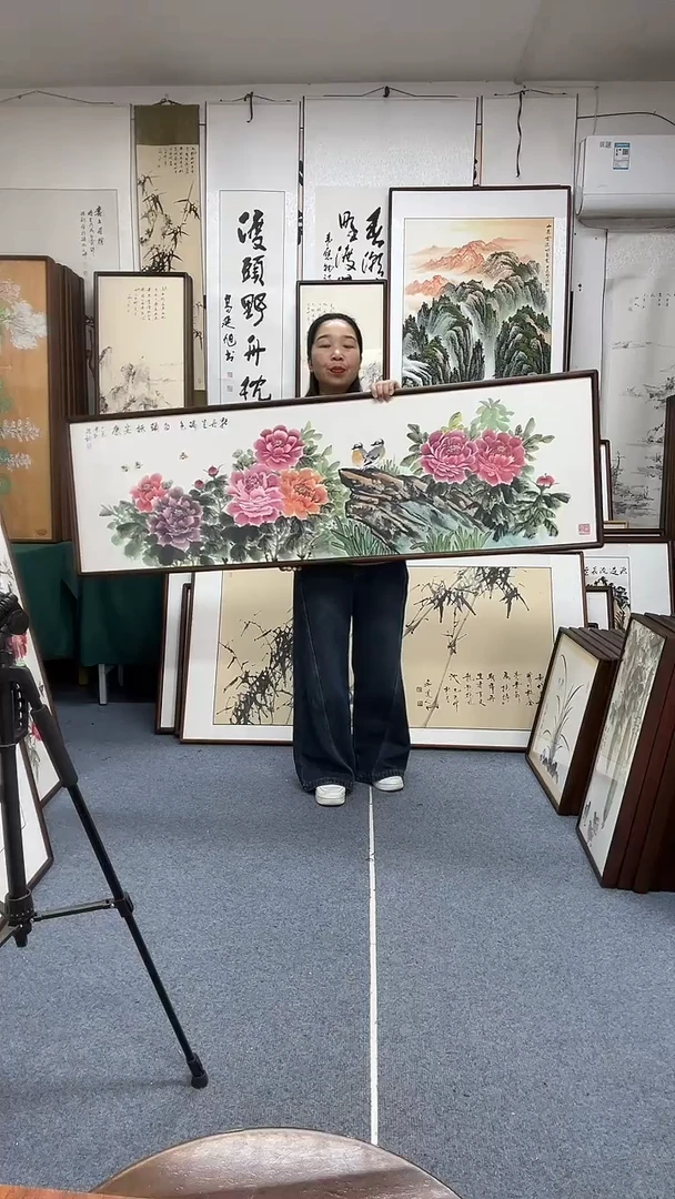 国画实木画框京东包邮手绘