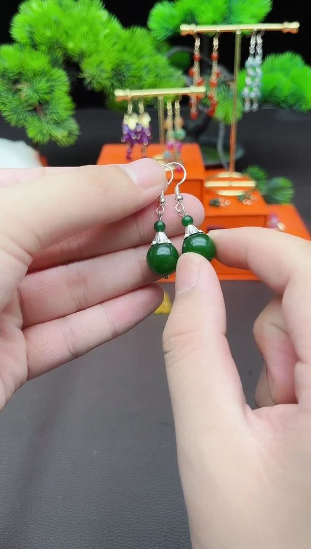 玛瑙/玉髓耳饰银S925镶嵌733