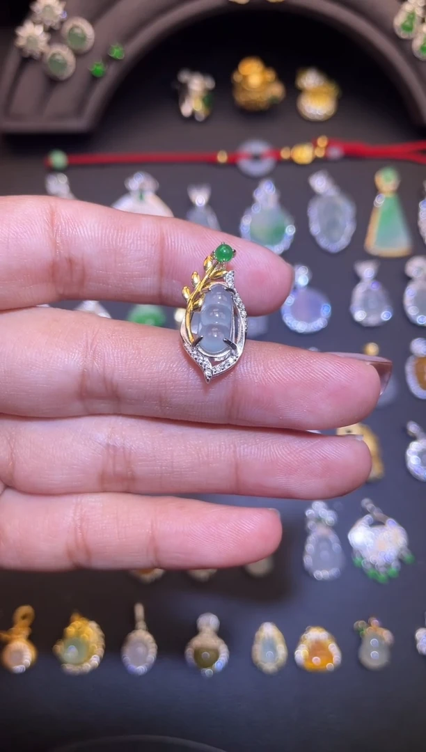 吊坠(不含链)银S925镶嵌翡翠1