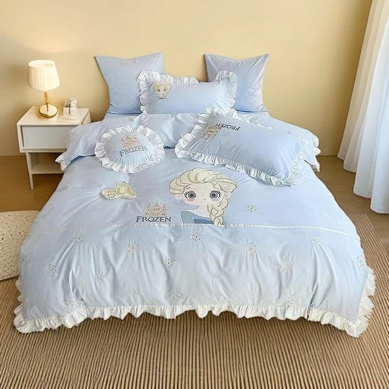 【棉眠质选】花边全棉100支纯棉卡通三件套四件套套件夏季